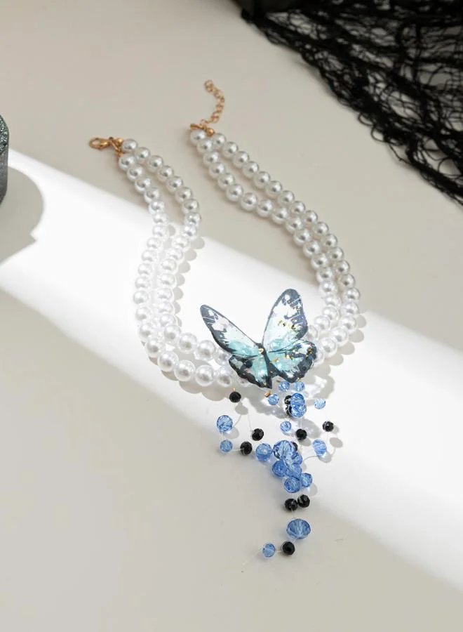 تايك تو عقد شوكر لؤلؤ بدلاية فراشة